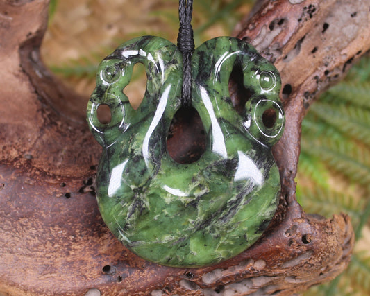 Pekapeka Pendant carved from Douglas Creek Pounamu - NZ Greenstone