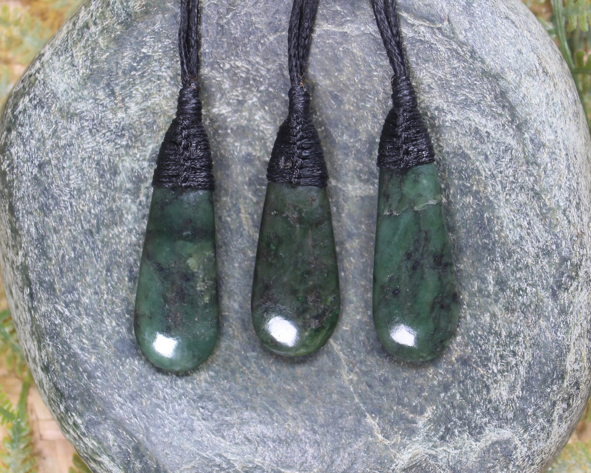 Roimata Teardrop carved from Rimu Pounamu - NZ Greenstone
