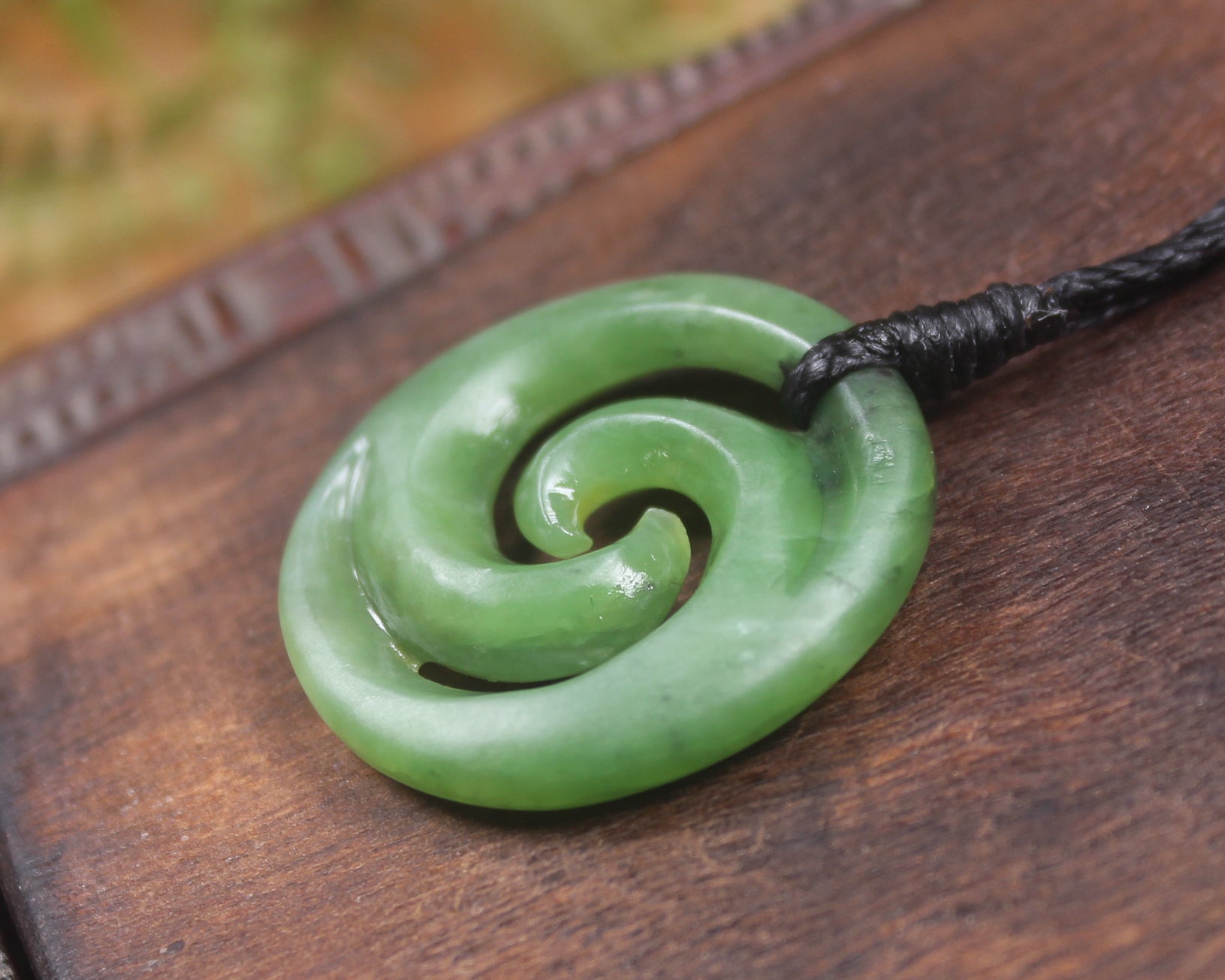 Koru carved from Hapopo Pounamu - NZ Greenstone