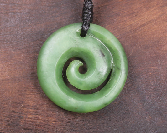 Koru carved from Hapopo Pounamu - NZ Greenstone