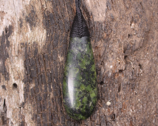 Roimata Teardrop carved from Douglas Creek Pounamu - NZ Greenstone