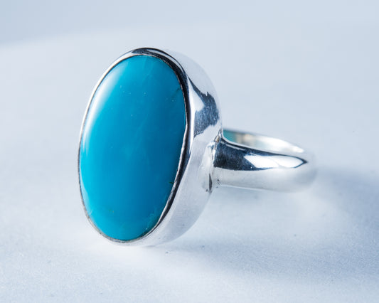Kingman Mine Turquoise Sterling Silver Ring S8