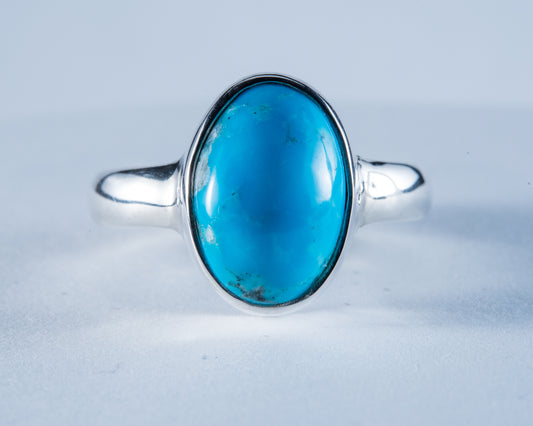 Kingman Mine Turquoise Sterling Silver Ring S7 (S606)