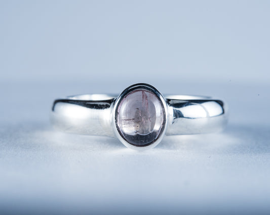 Pink Tourmaline sterling silver ring