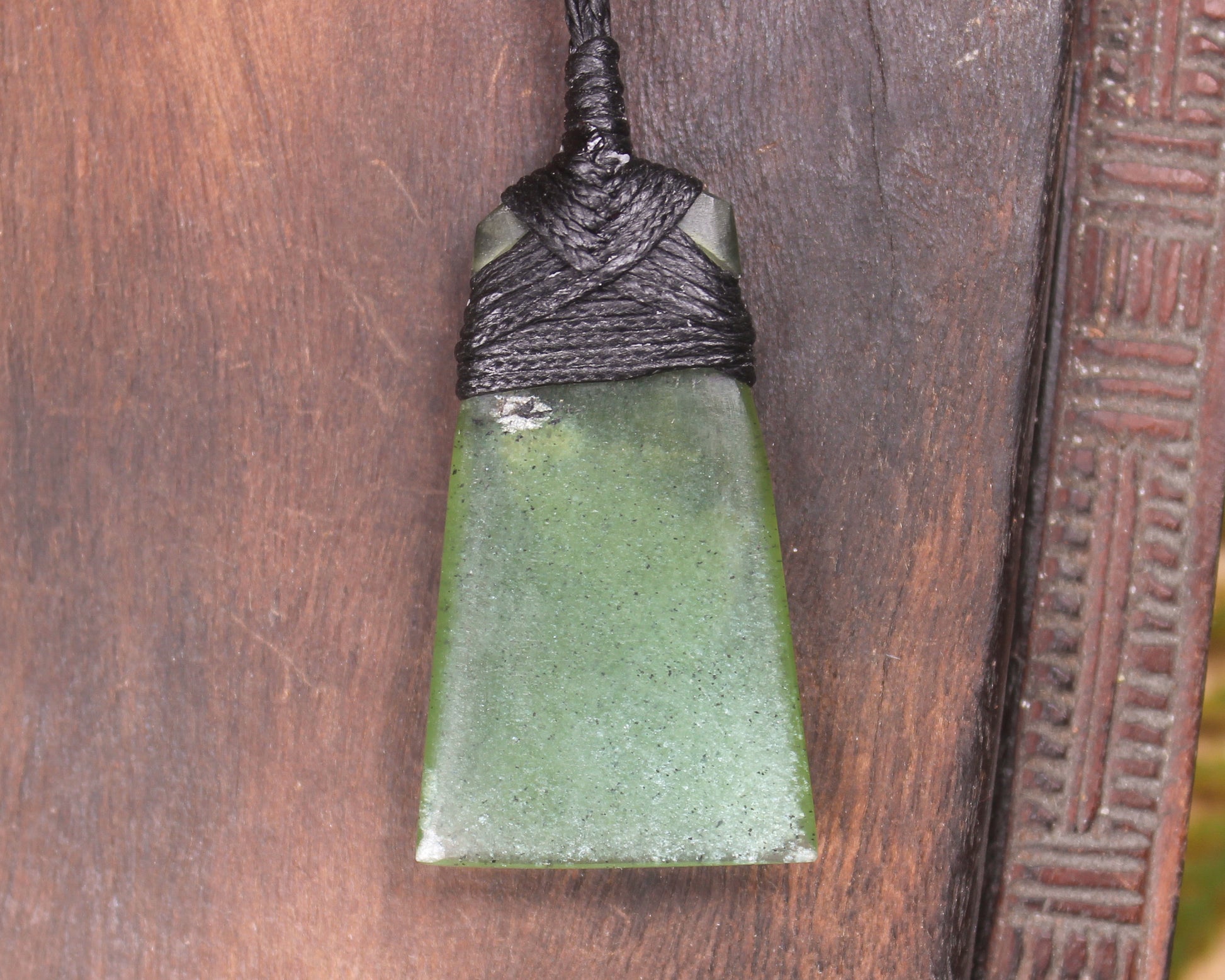 Toki or Adze Pendant carved from Tangiwai Pounamu - NZ Greenstone