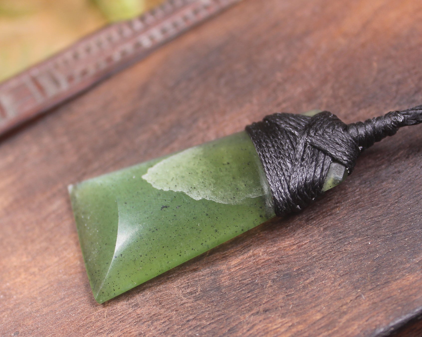 Toki or Adze Pendant carved from Tangiwai Pounamu - NZ Greenstone