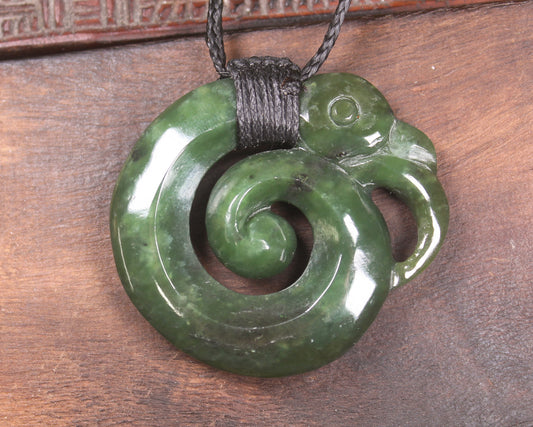 Koropepe carved from Kawakawa Pounamu - NZ Greenstone