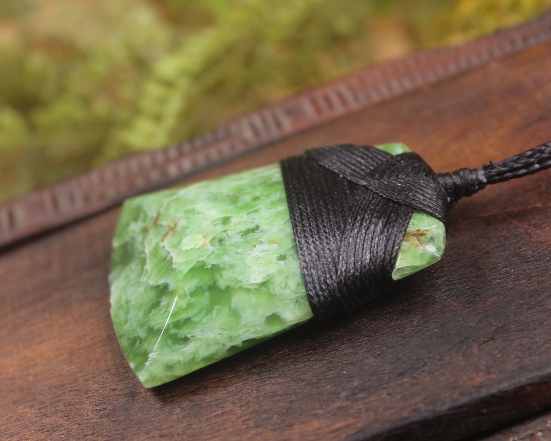 Toki or Adze Pendant carved from Flower Jade Pounamu - NZ Greenstone
