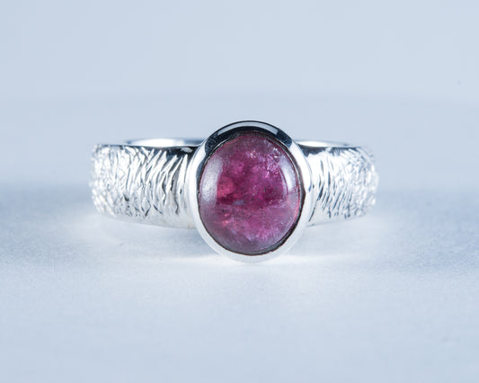 Pink Tourmaline Sterling Silver Ring