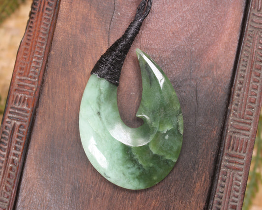 Hei Matau carved from Hapopo Pounamu - NZ Greenstone