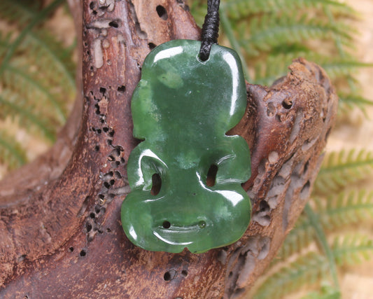 Hei Tiki carved from Hapopo Pounamu - NZ Greenstone