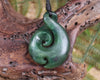 Koru Twist carved from Kawakawa Pounamu - NZ Greenstone