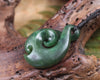 Koru Twist carved from Kawakawa Pounamu - NZ Greenstone