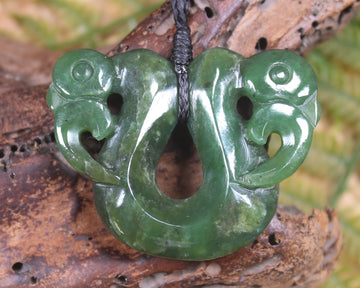 Pekapeka Pendant carved from Hapopo Pounamu - NZ Greenstone