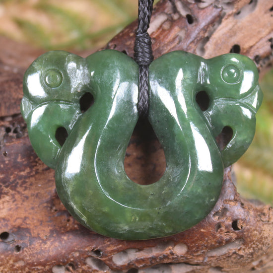 Pekapeka Pendant carved from Hapopo Pounamu - NZ Greenstone