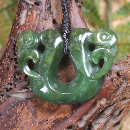Pekapeka Pendant carved from Hapopo Pounamu - NZ Greenstone