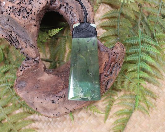 Toki or Adze Pendant carved from Rimu Pounamu - NZ Greenstone