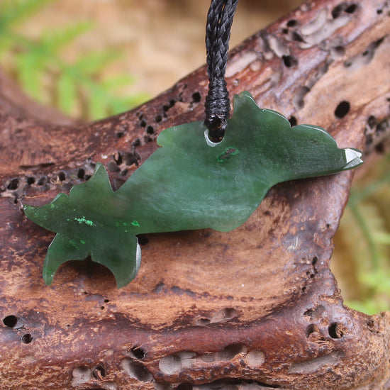 Dolphin or Aihe Pendant - Kawakawa Pounamu - NZ Greenstone