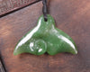 Whale tail carved from Hapopo Pounamu - NZ Greenstone