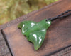 Whale tail carved from Hapopo Pounamu - NZ Greenstone