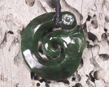 Koropepe carved from Kawakawa Pounamu - NZ Greenstone
