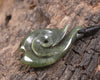 Hei Matau or Fish Hook carved from Tangiwai Pounamu - NZ Greenstone