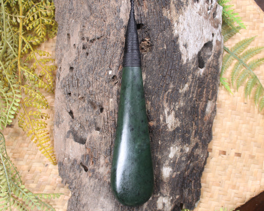 Kawakawa Pounamu Roimata Pendant - NZ Greenstone