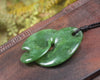 Koru Twist or Pikorua carved from Kawakawa Pounamu - NZ Greenstone