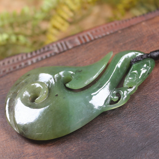 Manaia carved from Hapopo Pounamu - NZ Greenstone