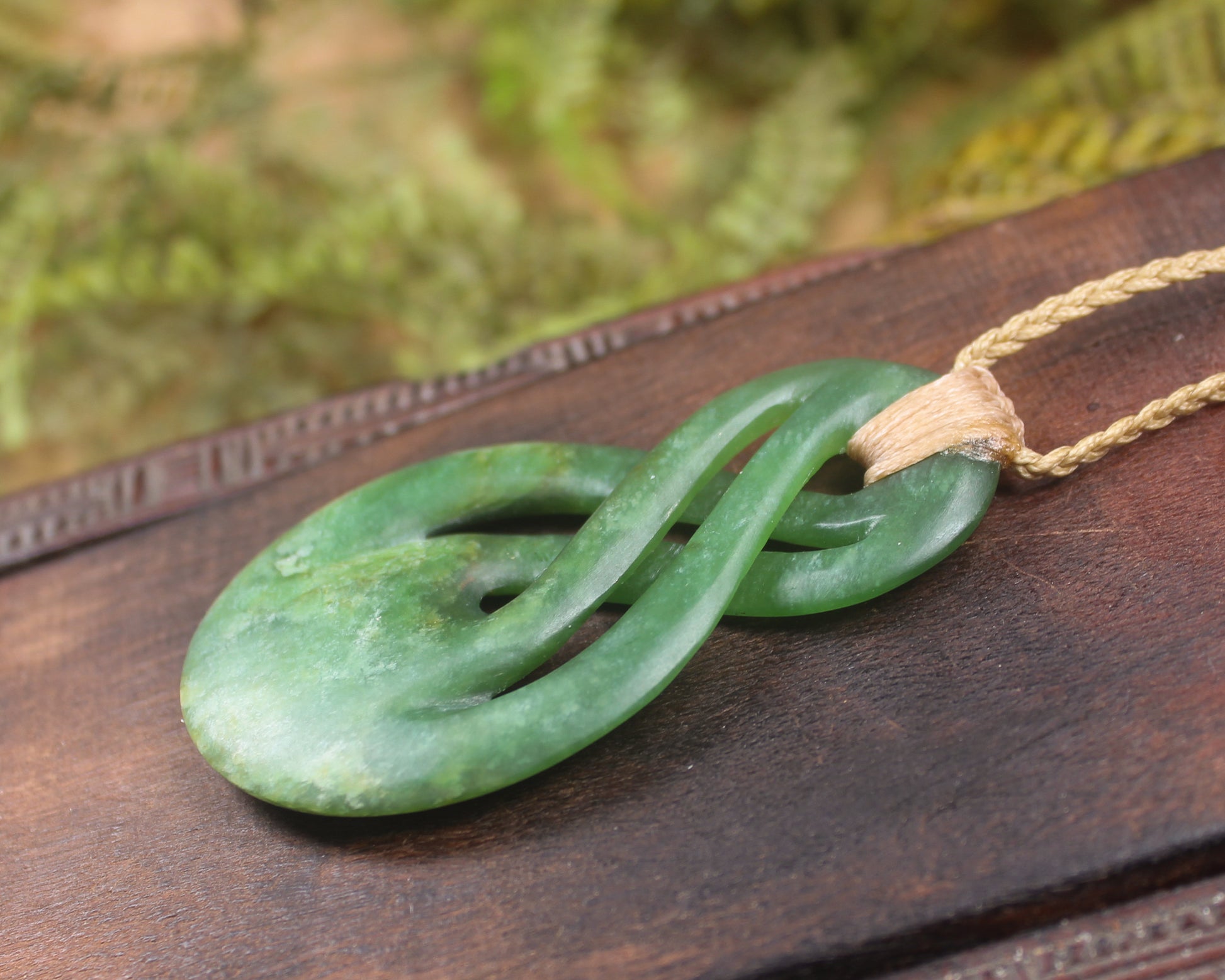Twist Pendant carved from Kawakawa Pounamu - NZ Greenstone