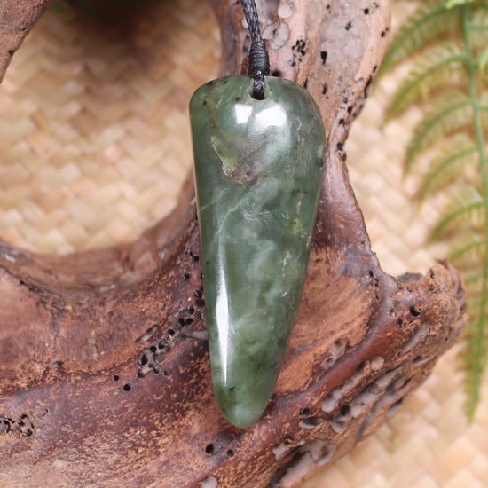 Taniwha Tooth or Niho carved from Hapopo Pounamu - NZ Greenstone