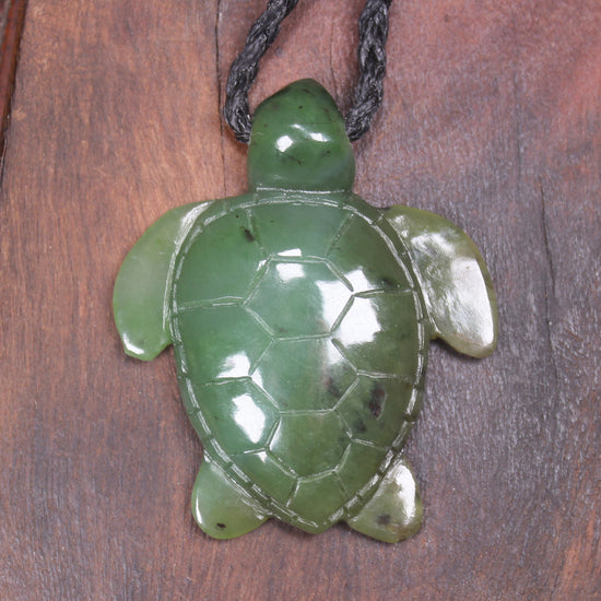 Turtle carved from Hapopo Pounamu - NZ Greenstone