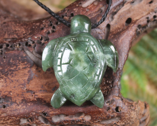 Turtle carved from Hapopo Pounamu - NZ Greenstone
