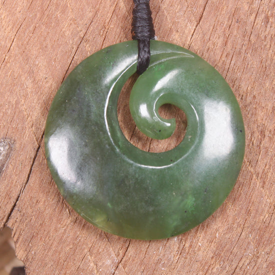 Koru carved from Hapopo Pounamu - NZ Greenstone