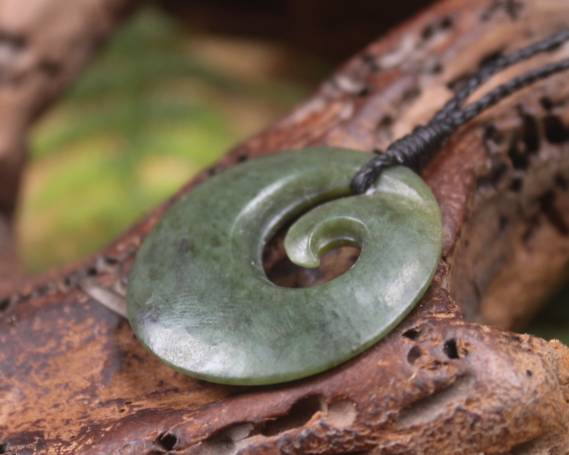 Koru carved from Hapopo Pounamu - NZ Greenstone