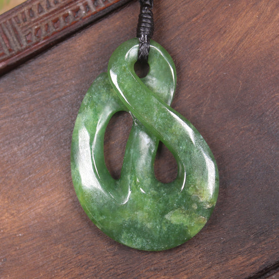 Twist Pendant carved from Kawakawa Pounamu - NZ Greenstone