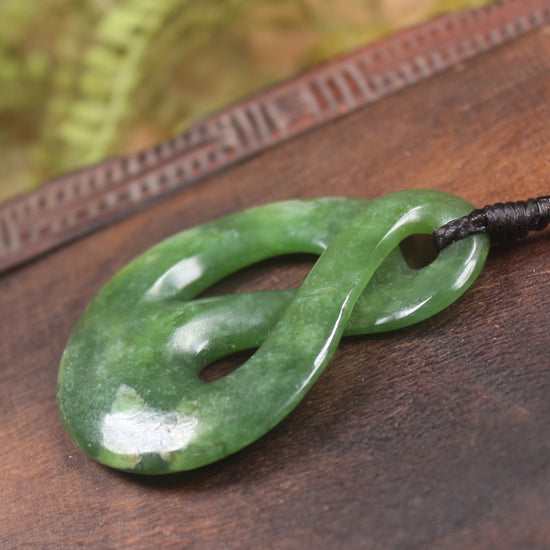 Twist Pendant carved from Kawakawa Pounamu - NZ Greenstone