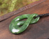Twist Pendant carved from Kawakawa Pounamu - NZ Greenstone