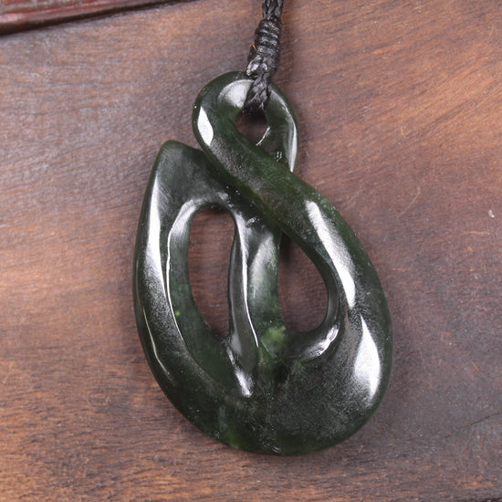 Twist Pendant carved from Kawakawa Pounamu - NZ Greenstone