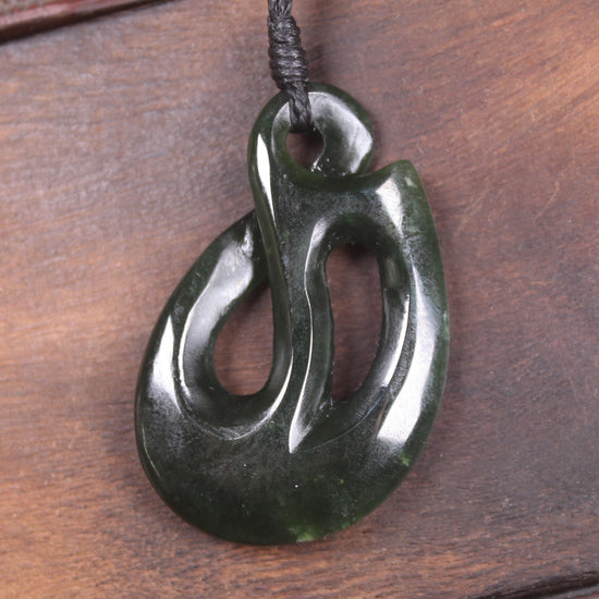 Twist Pendant carved from Kawakawa Pounamu - NZ Greenstone