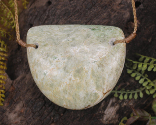 Breastplate or Shield carved from Flower Jade Pounamu - NZ Greenstone