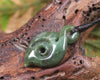 Koru Twist carved from Hapopo  Pounamu - NZ Greenstone