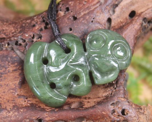 Hapopo Pounamu Hei Tiki - NZ Greenstone