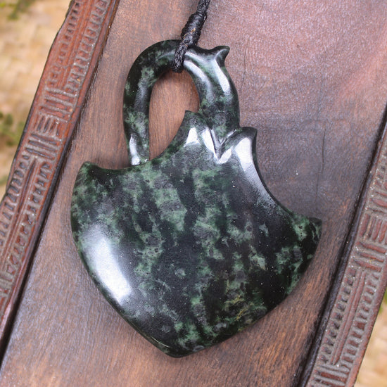 Stingray or Whai carved from Rimu Pounamu - NZ Greenstone
