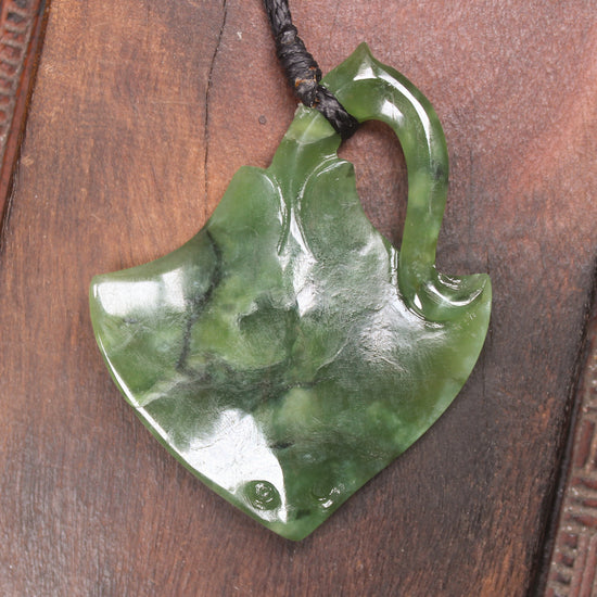 Stingray or Whai carved from Hapopo Pounamu - NZ Greenstone
