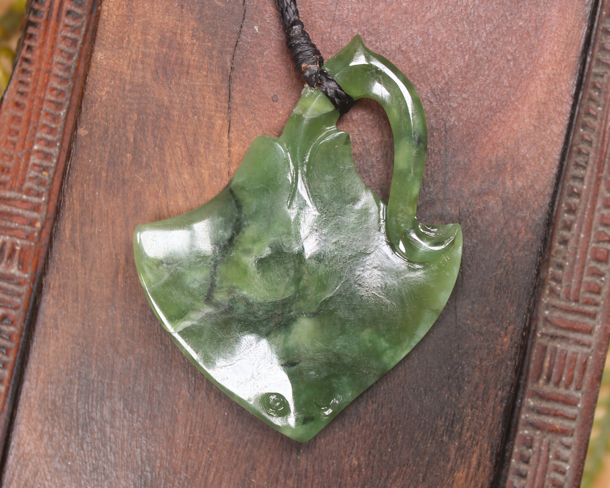 Stingray or Whai carved from Hapopo Pounamu - NZ Greenstone