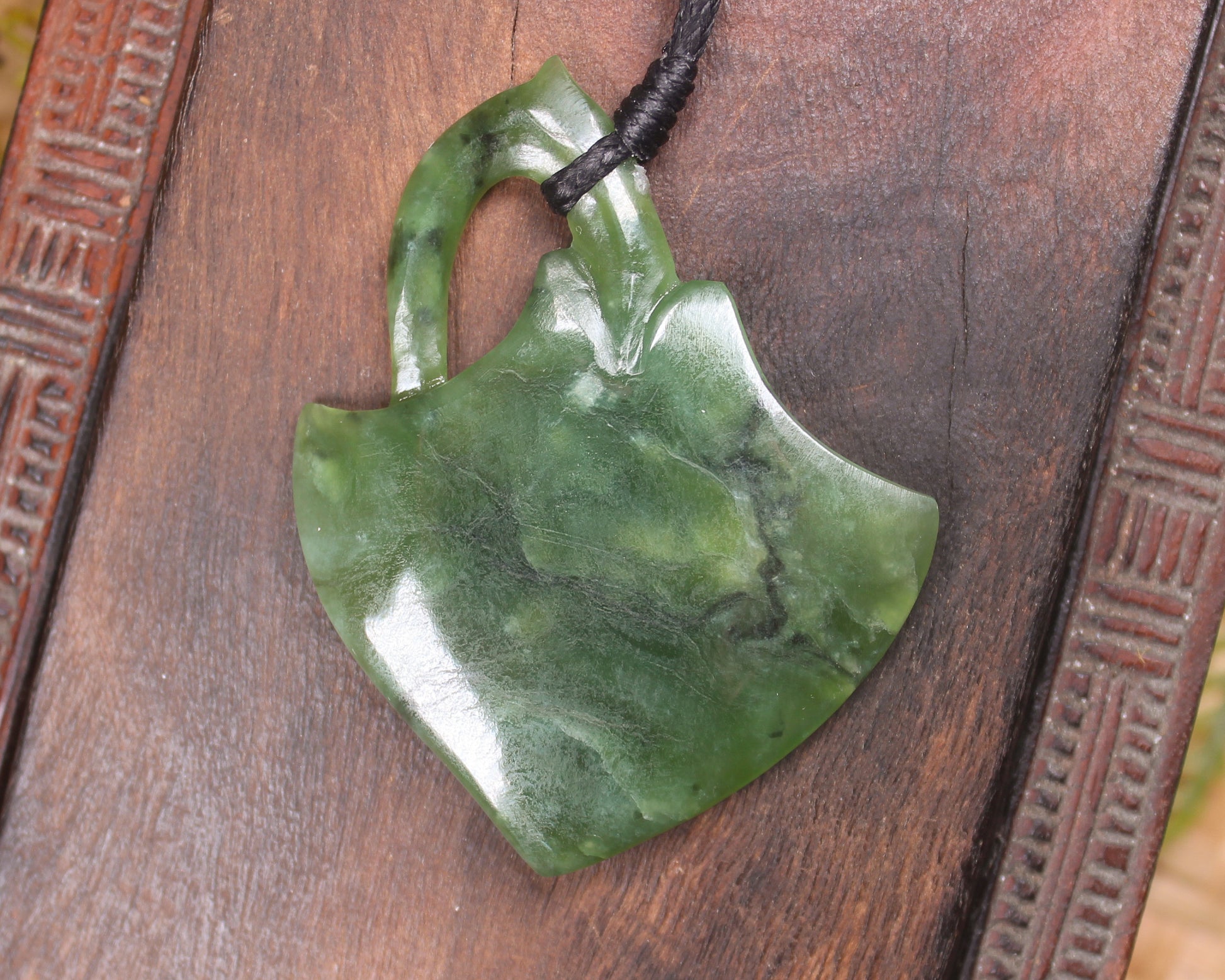 Stingray or Whai carved from Hapopo Pounamu - NZ Greenstone