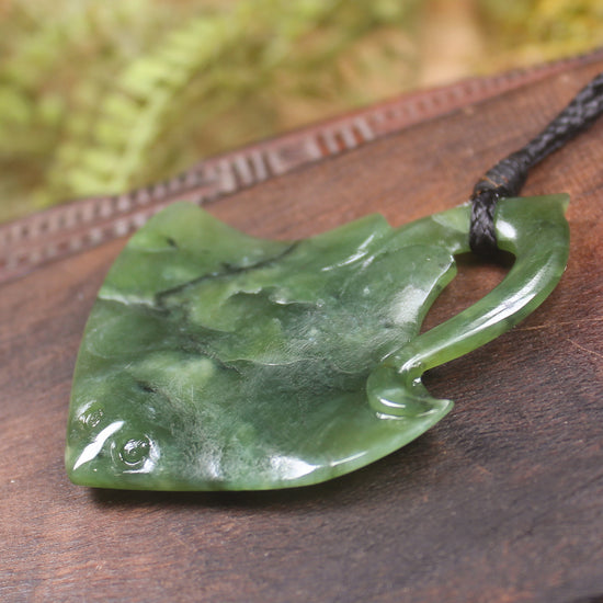 Stingray or Whai carved from Hapopo Pounamu - NZ Greenstone