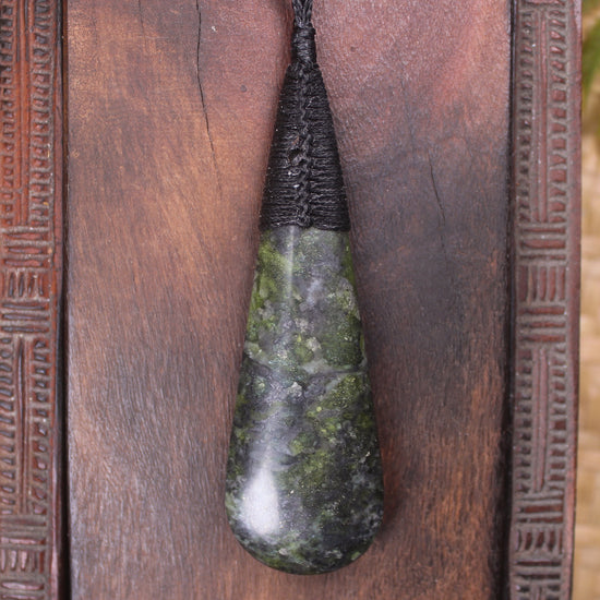 Roimata Teardrop carved from Douglas Creek Pounamu - NZ Greenstone