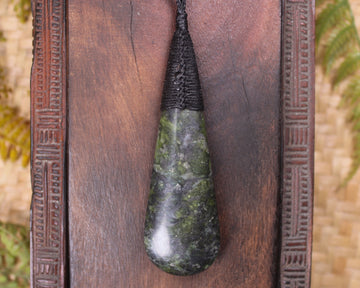 Roimata Teardrop carved from Douglas Creek Pounamu - NZ Greenstone